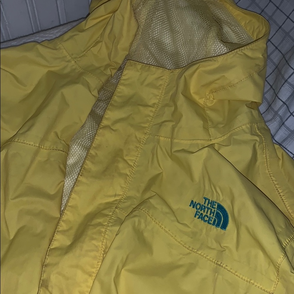 yellow north face rain jacket